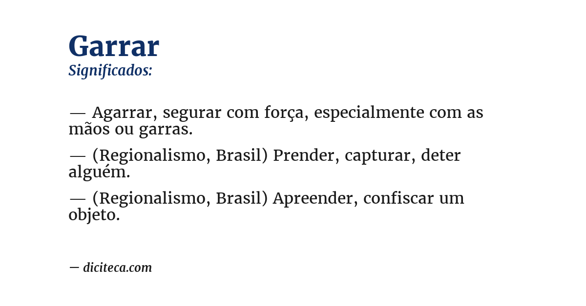 Significado de garrar