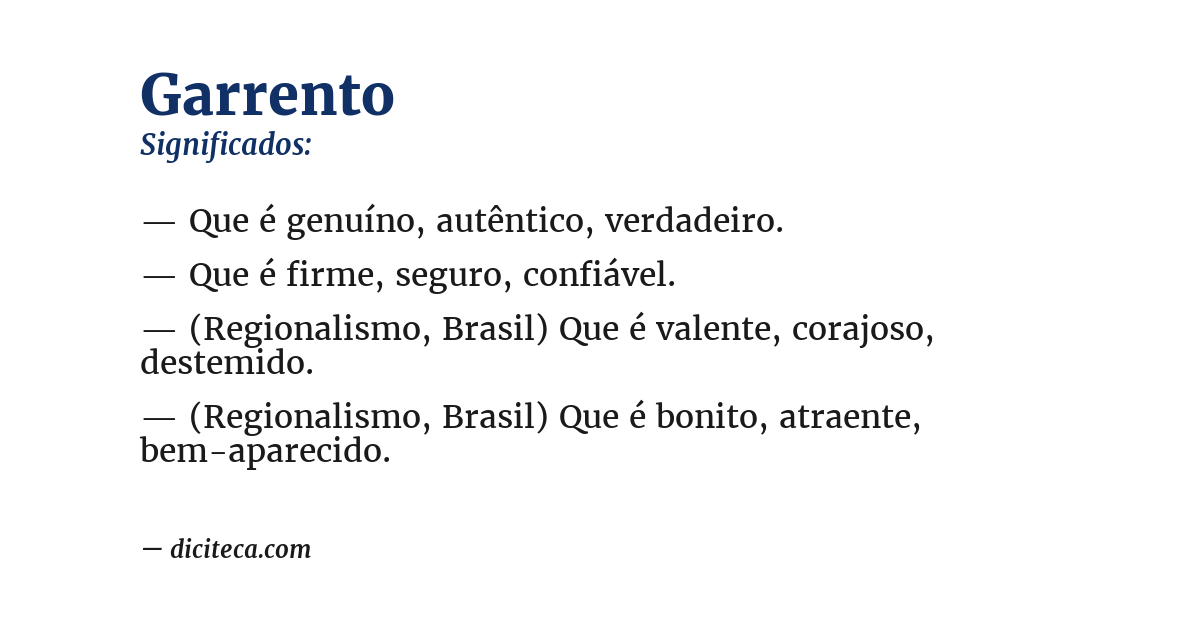 Significado de garrento