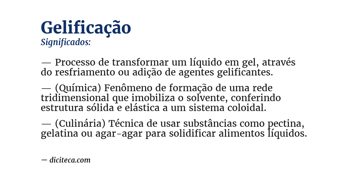 Significado de gelificação