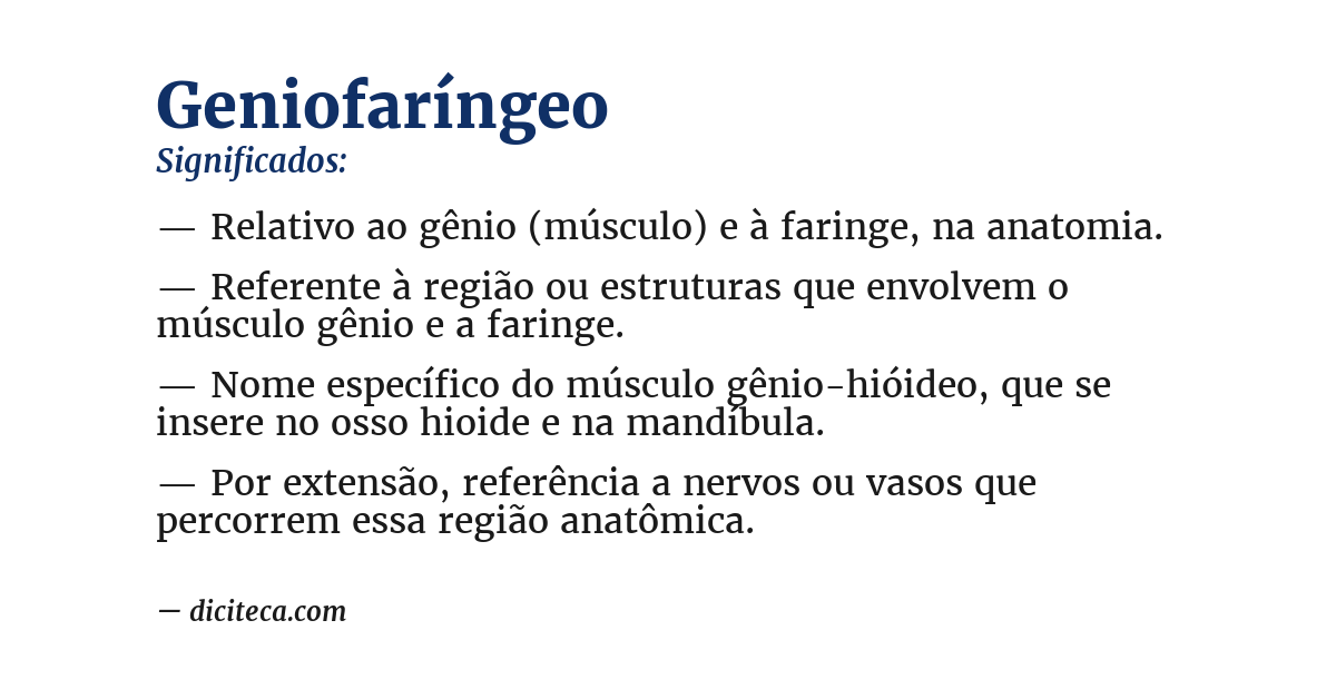 Significado de geniofaríngeo