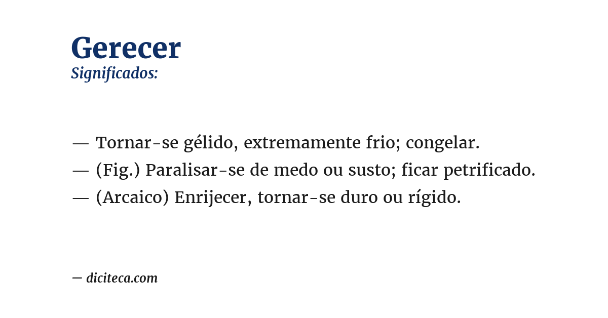 Significado de gerecer