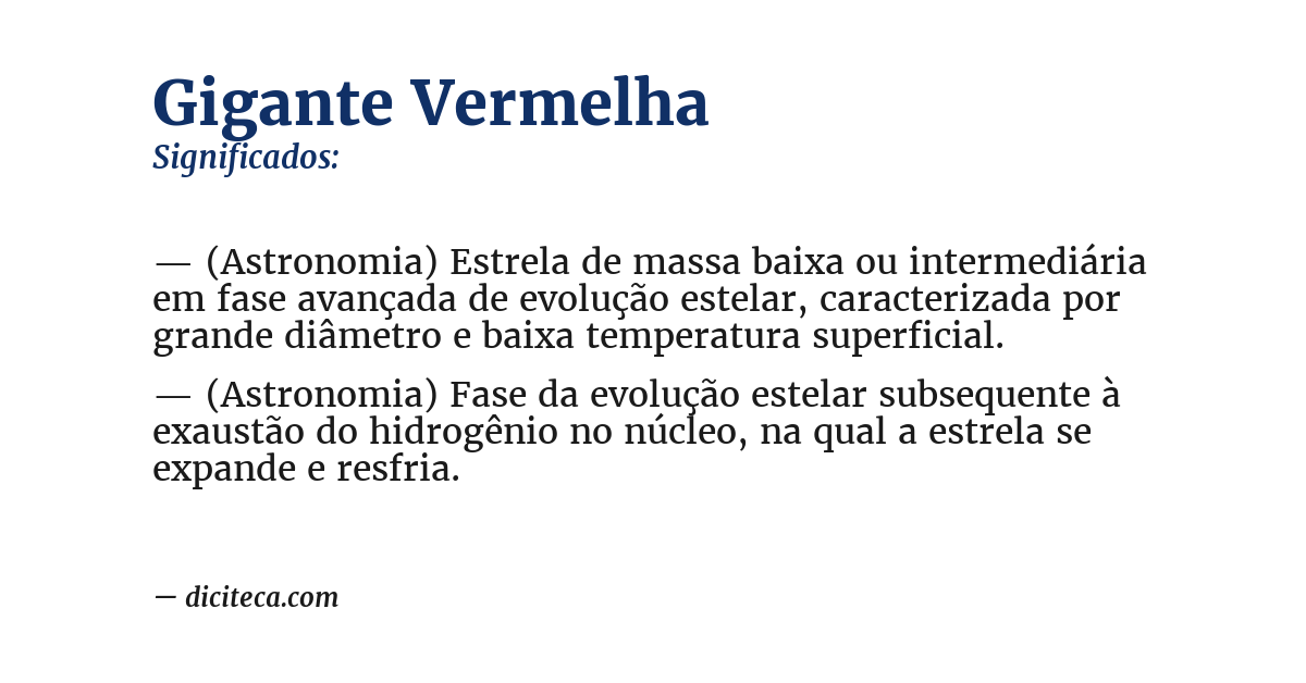 Significado de gigante vermelha