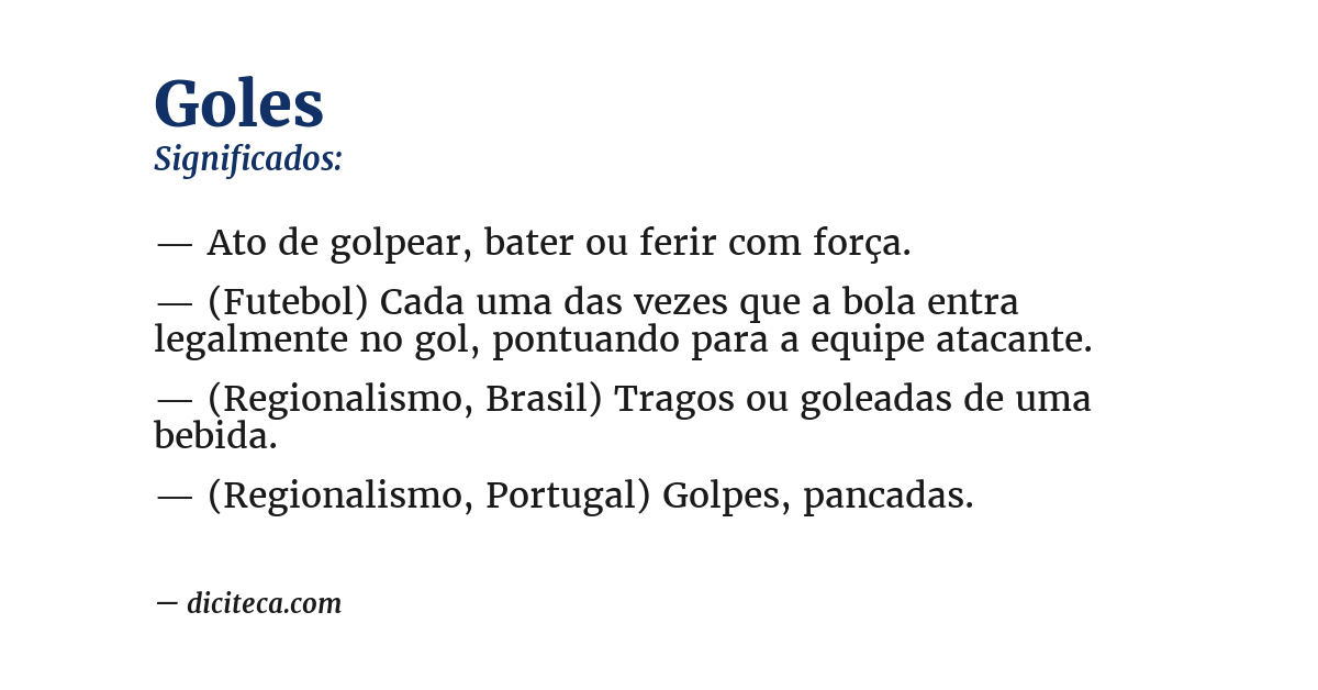 Significado de goles