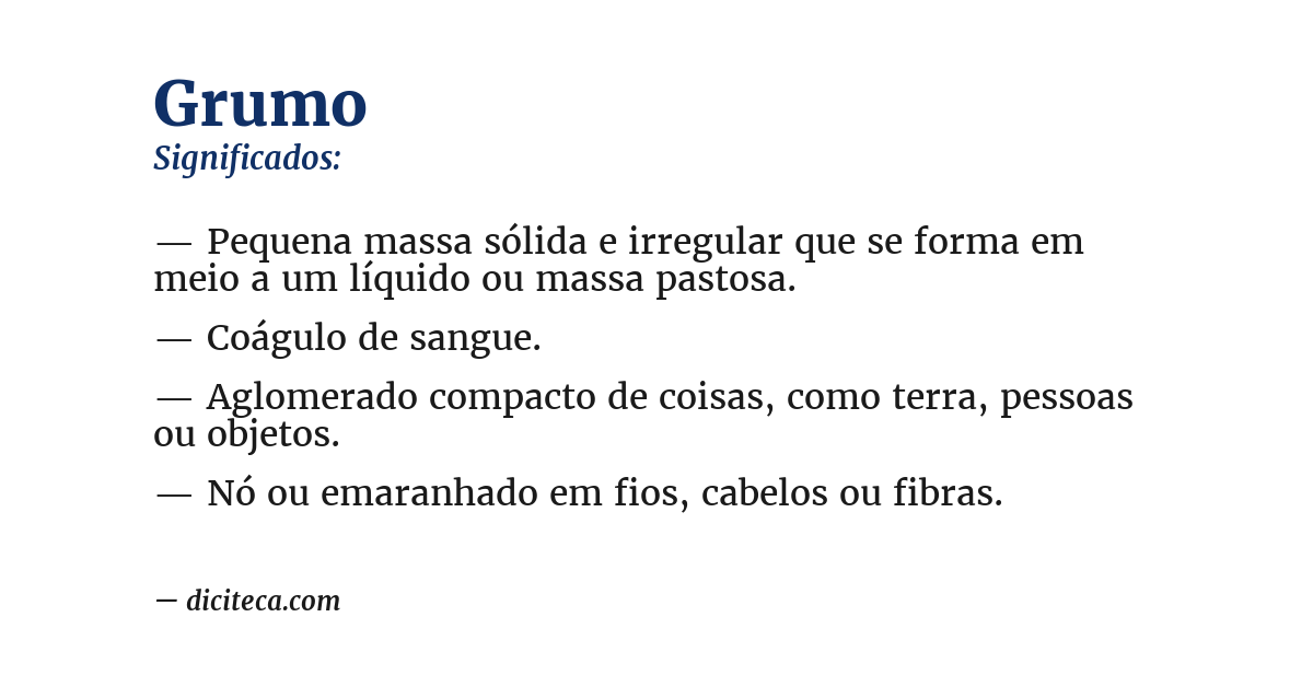 Significado de grumo