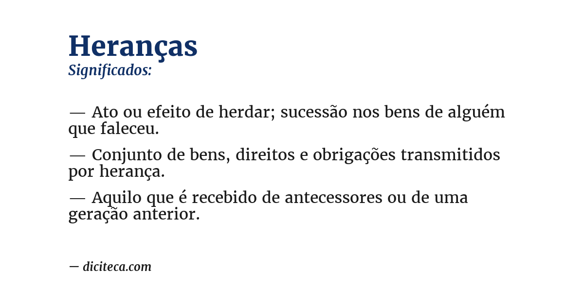 Significado de heranças