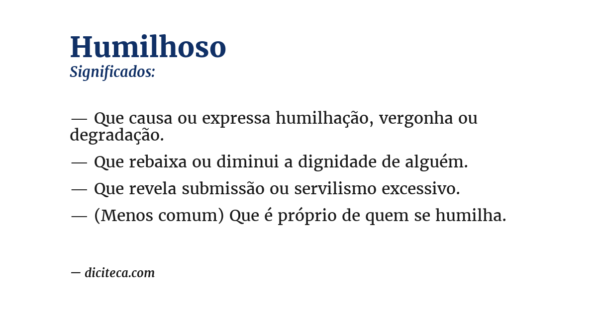 Significado de humilhoso