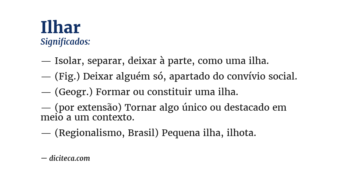Significado de ilhar