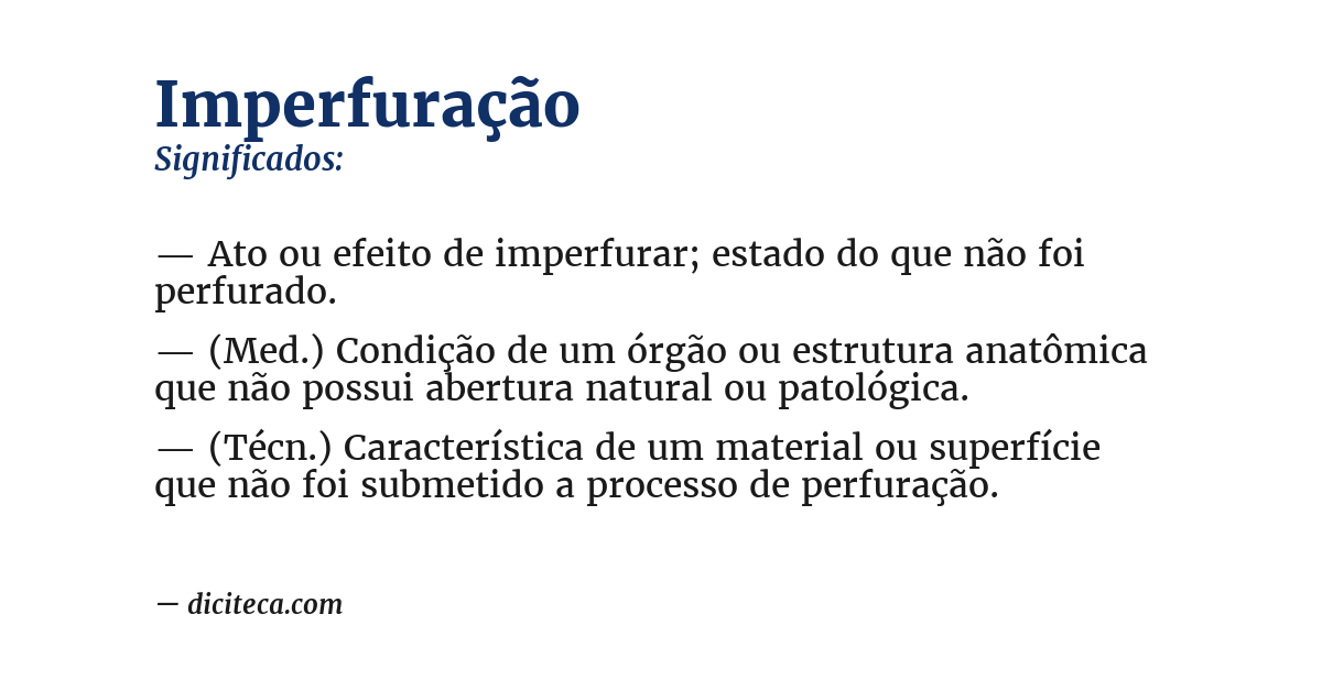 Significado de imperfuração