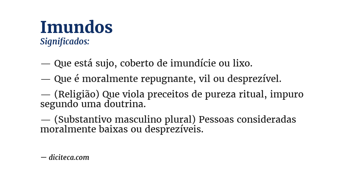 Significado de imundos