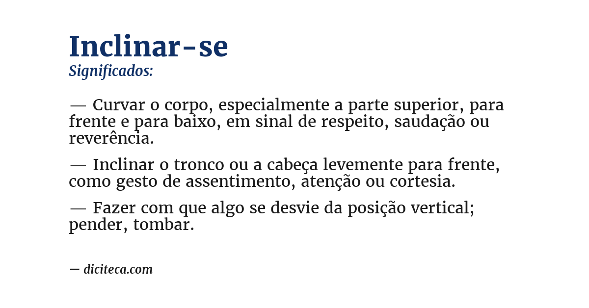 Significado de inclinar-se