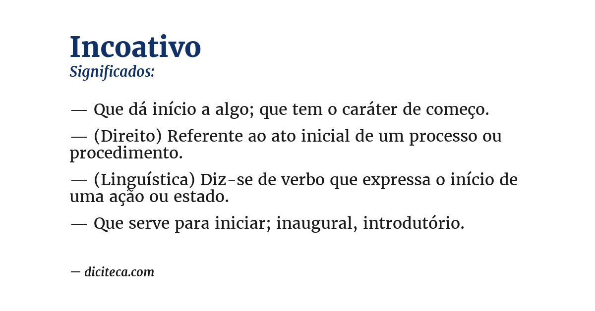 Significado de incoativo