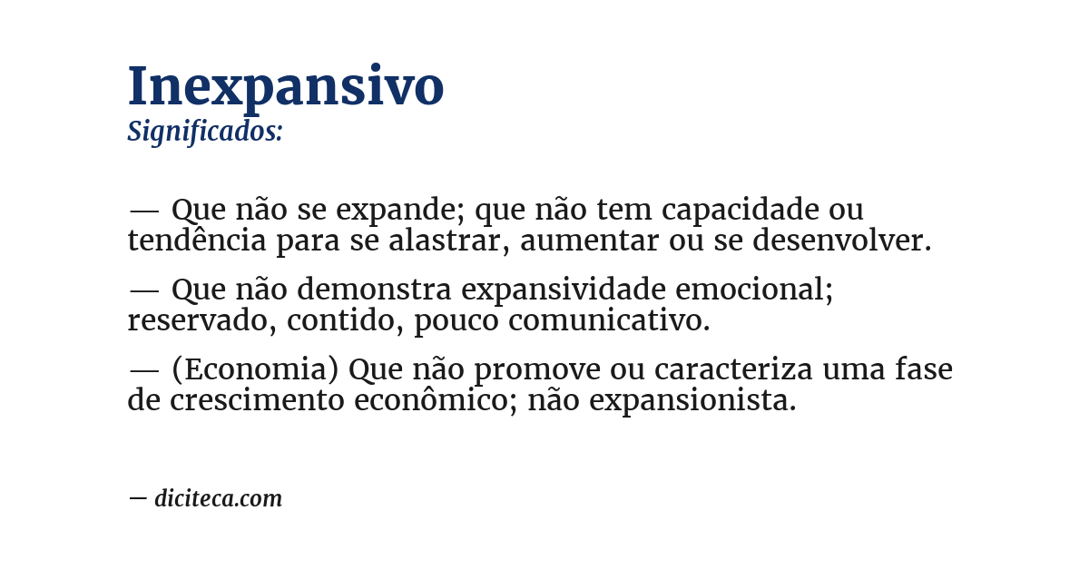 Significado de inexpansivo