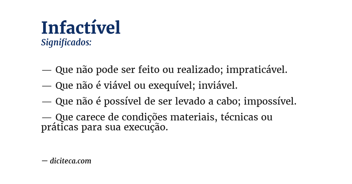 Significado de infactível
