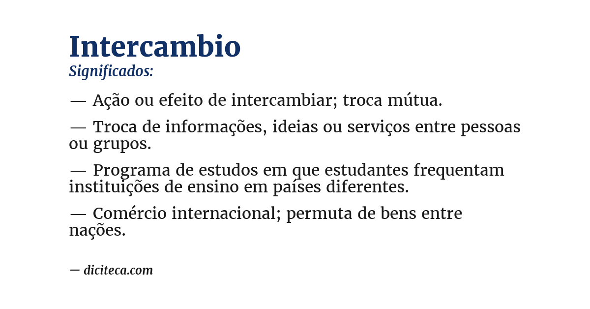 Significado de intercambio