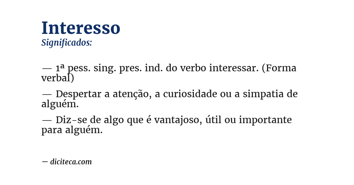 Significado de interesso