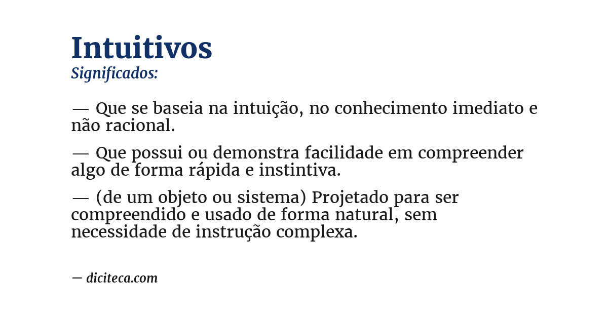 Significado de intuitivos