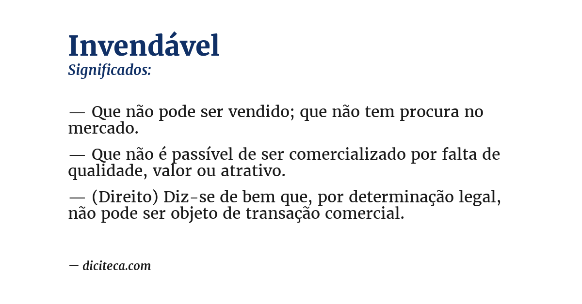Significado de invendável
