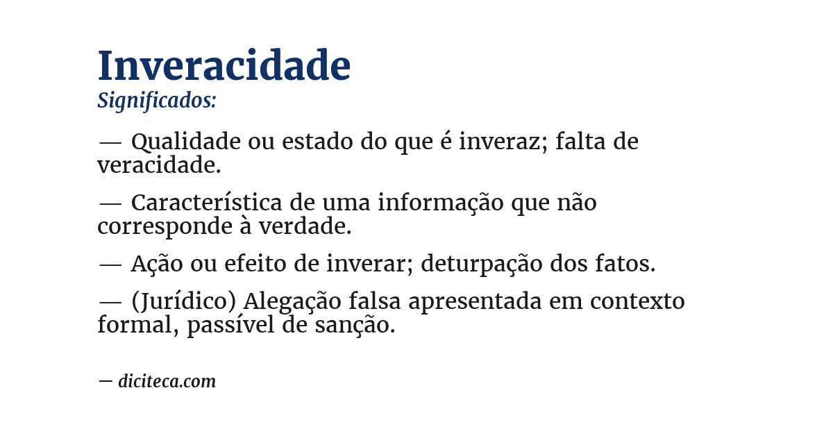 Significado de inveracidade