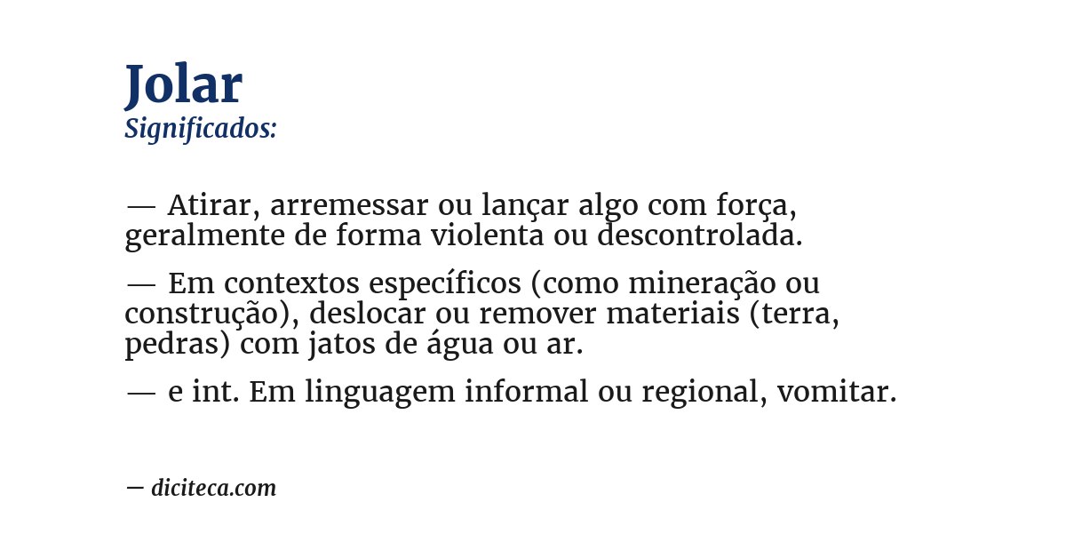 Significado de jolar