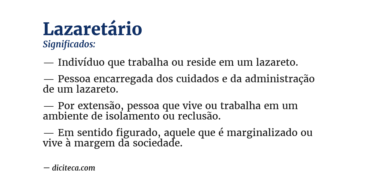 Significado de lazaretário