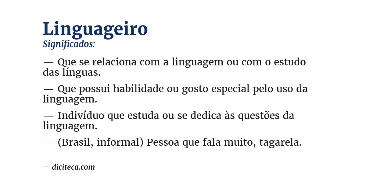 Significado de linguageiro