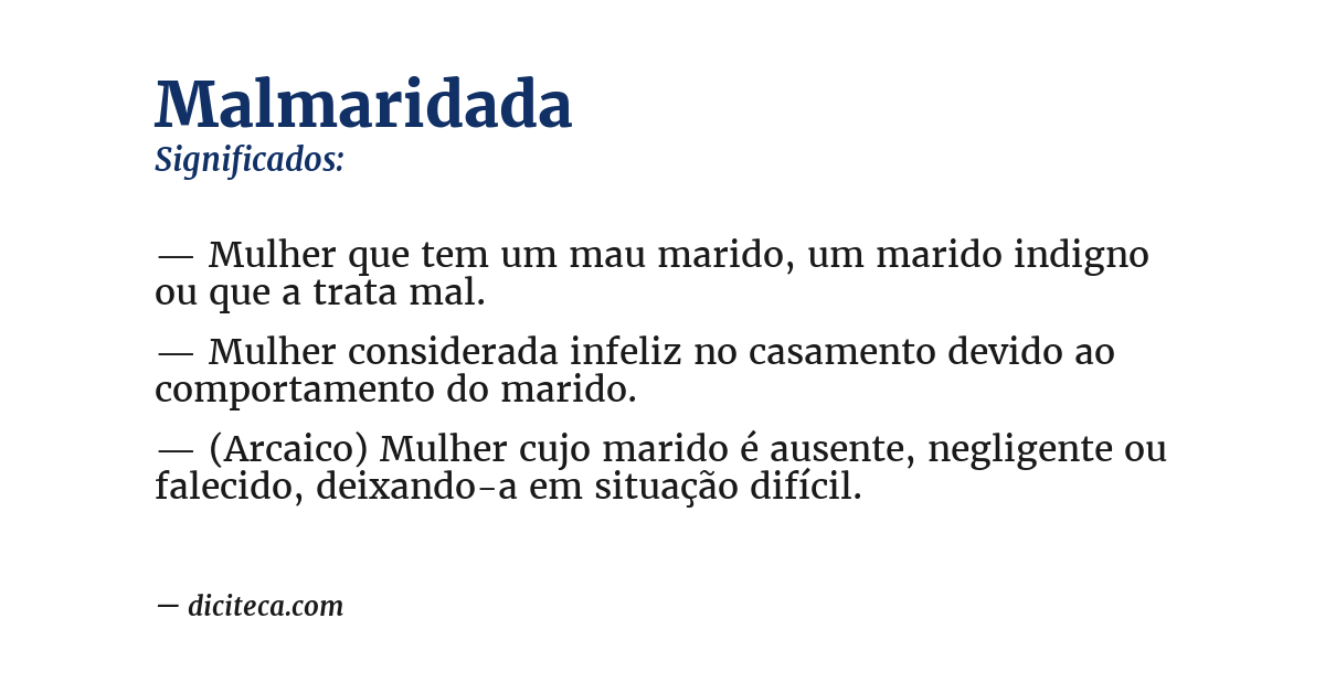 Significado de malmaridada