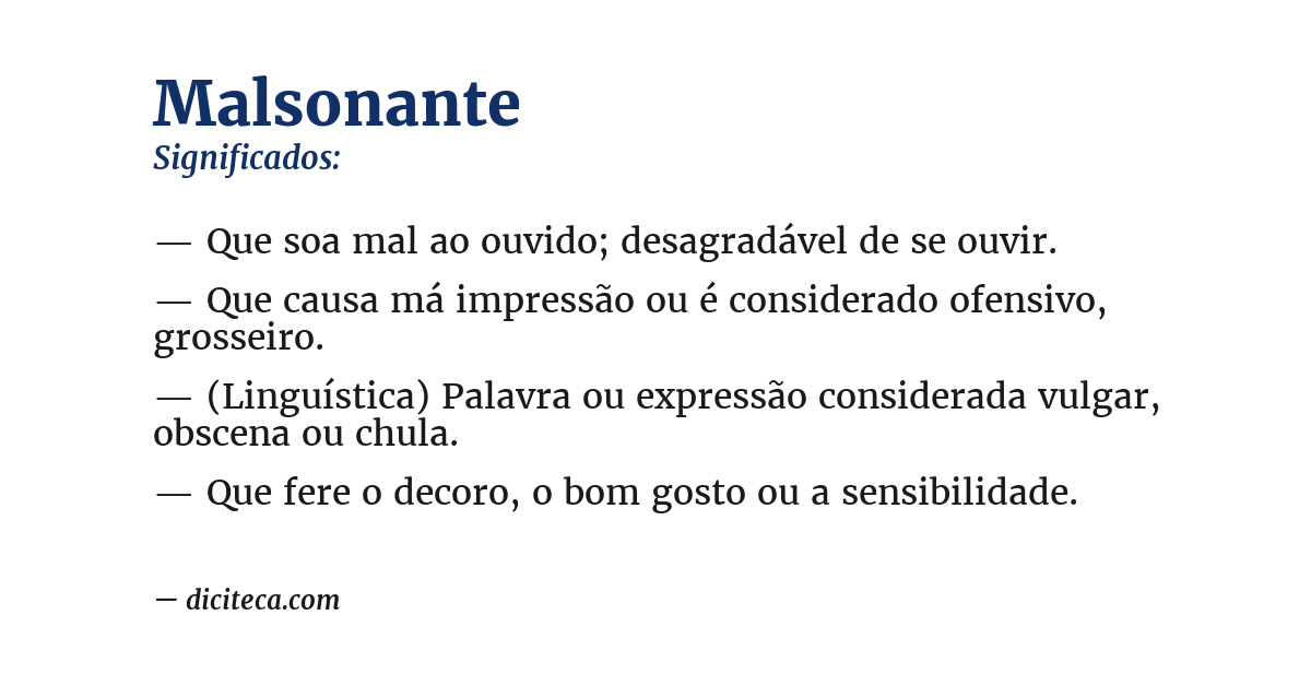 Significado de malsonante