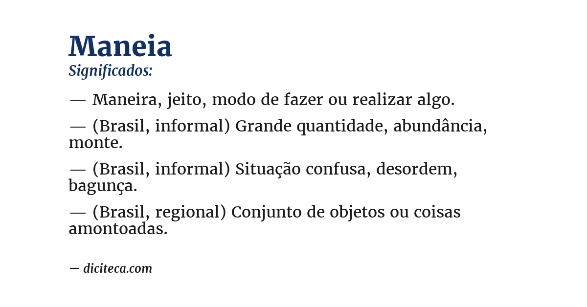 Significado de maneia
