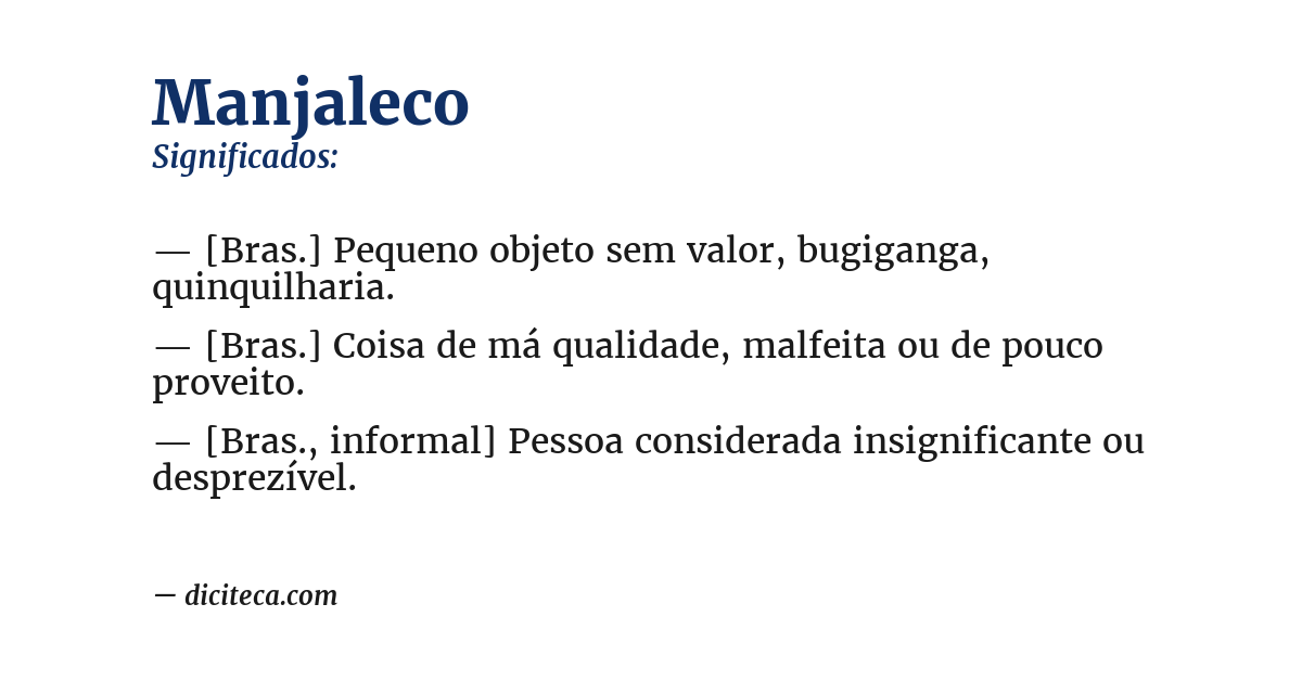 Significado de manjaleco