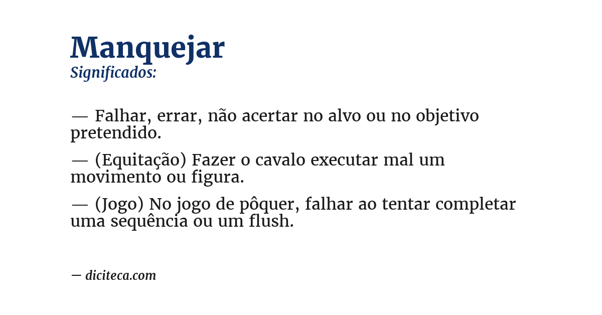 Significado de manquejar