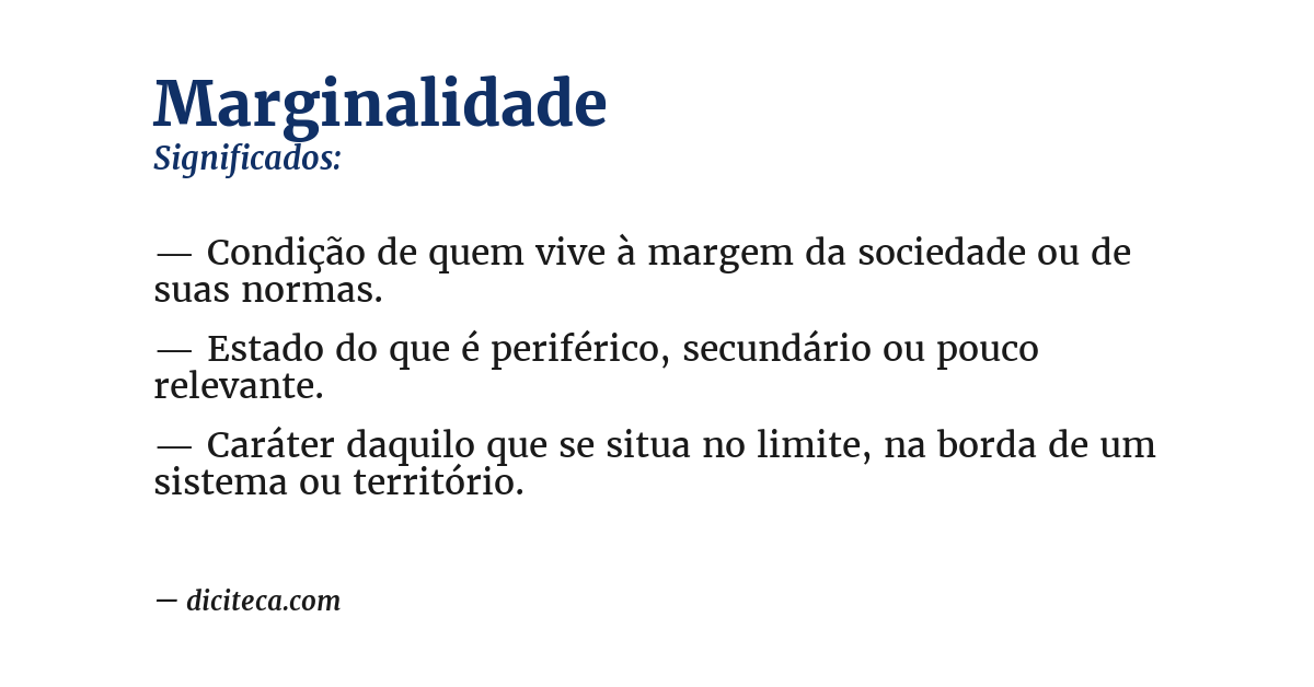 Significado de marginalidade