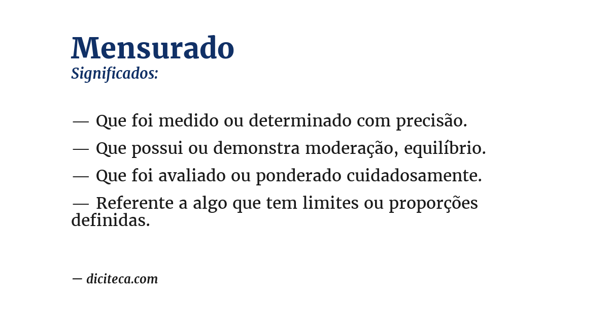 Significado de mensurado