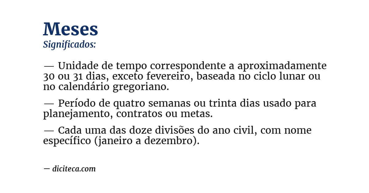 Significado de meses