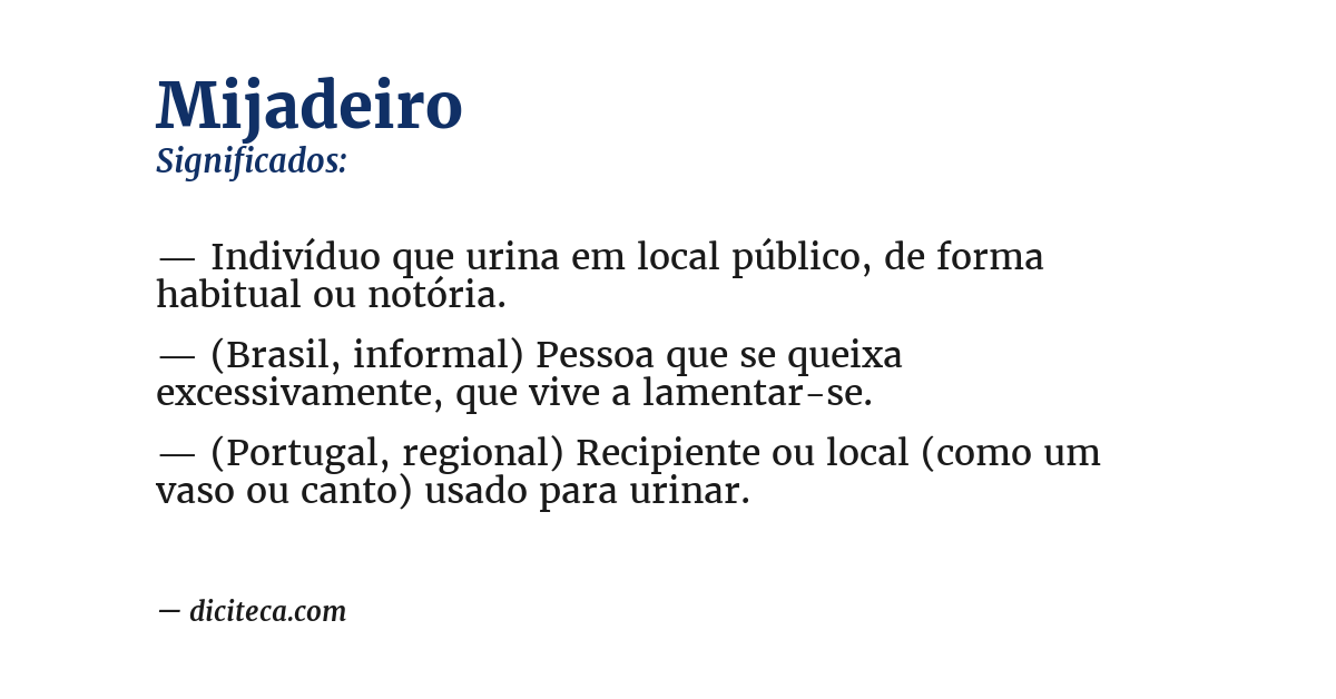 Significado de mijadeiro