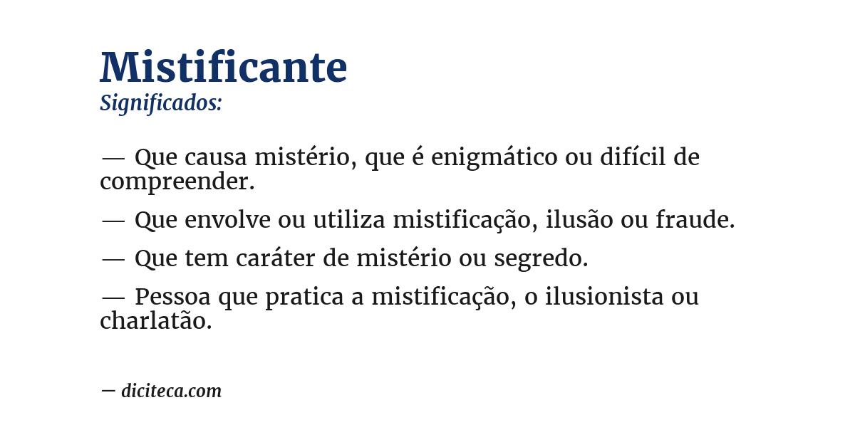 Significado de mistificante