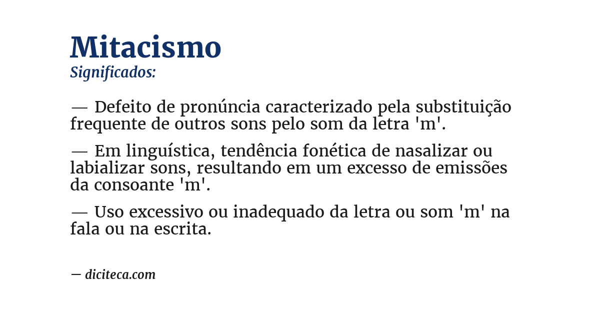 Significado de mitacismo