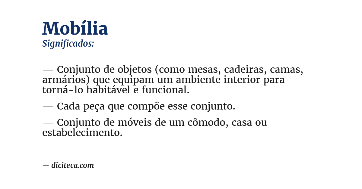 Significado de mobília