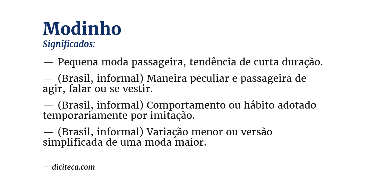 Significado de modinho