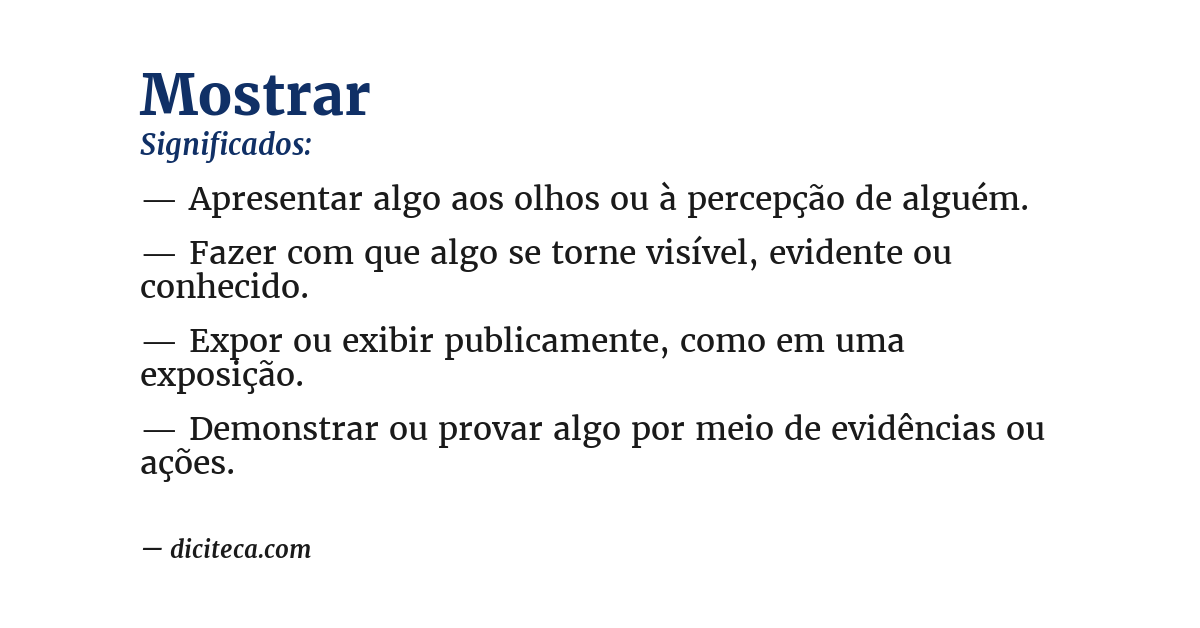 Significado de mostrar