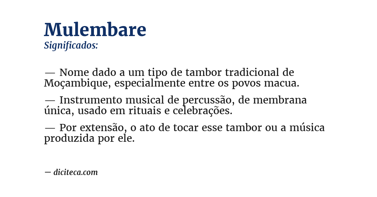 Significado de mulembare