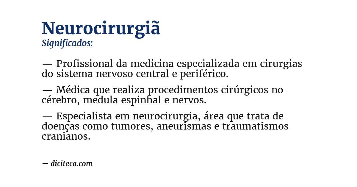 Significado de neurocirurgiã