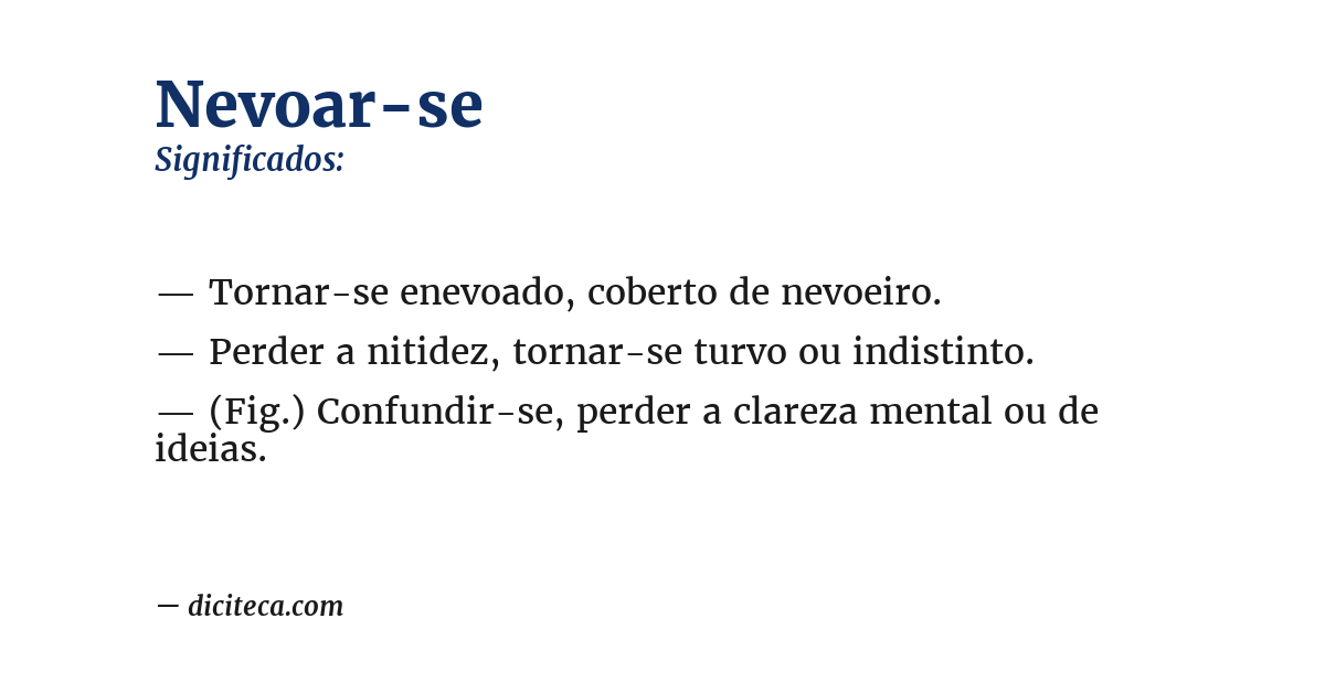 Significado de nevoar-se