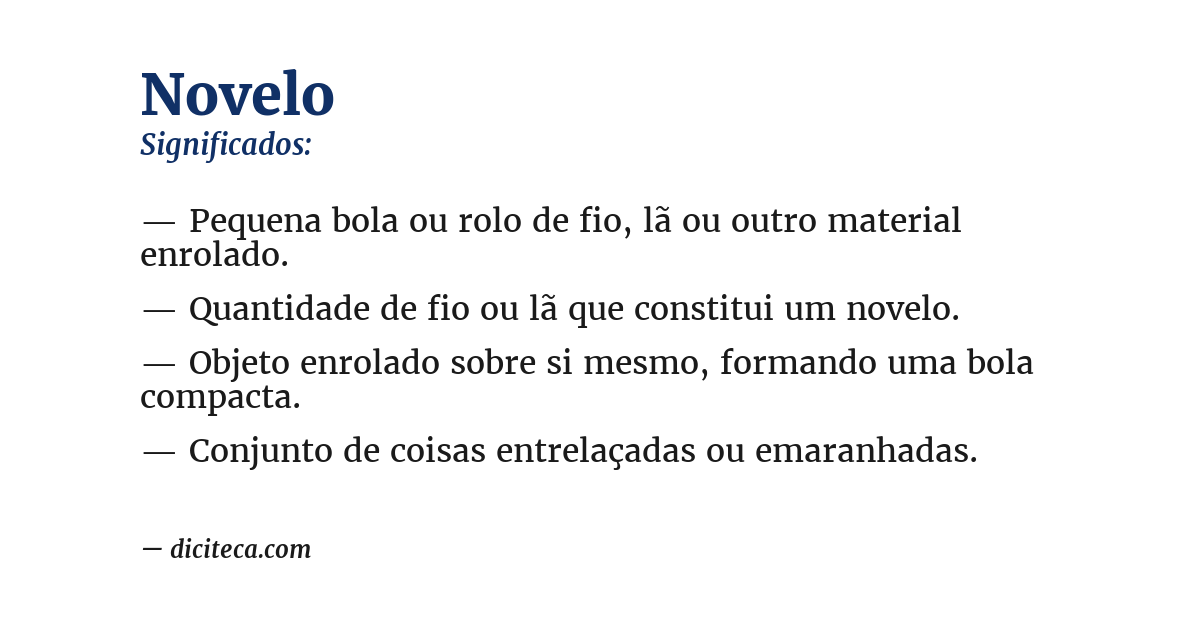 Significado de novelo