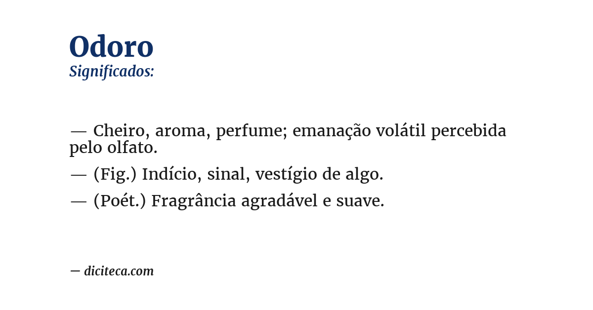 Significado de odoro