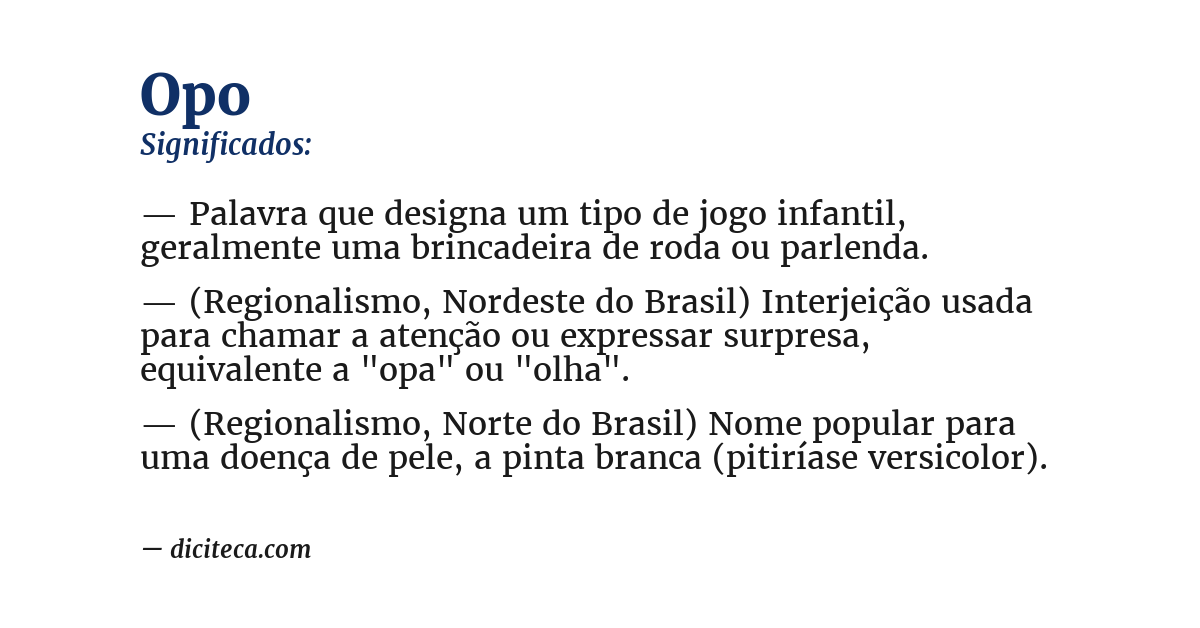 Significado de opo