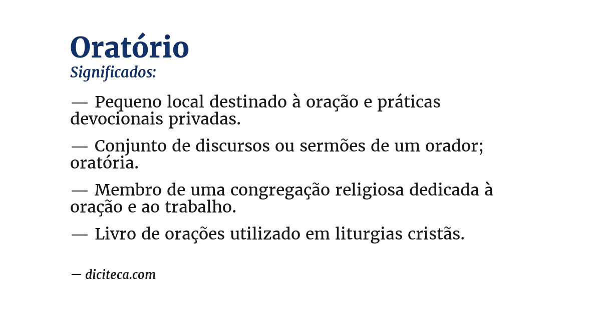 Significado de oratório