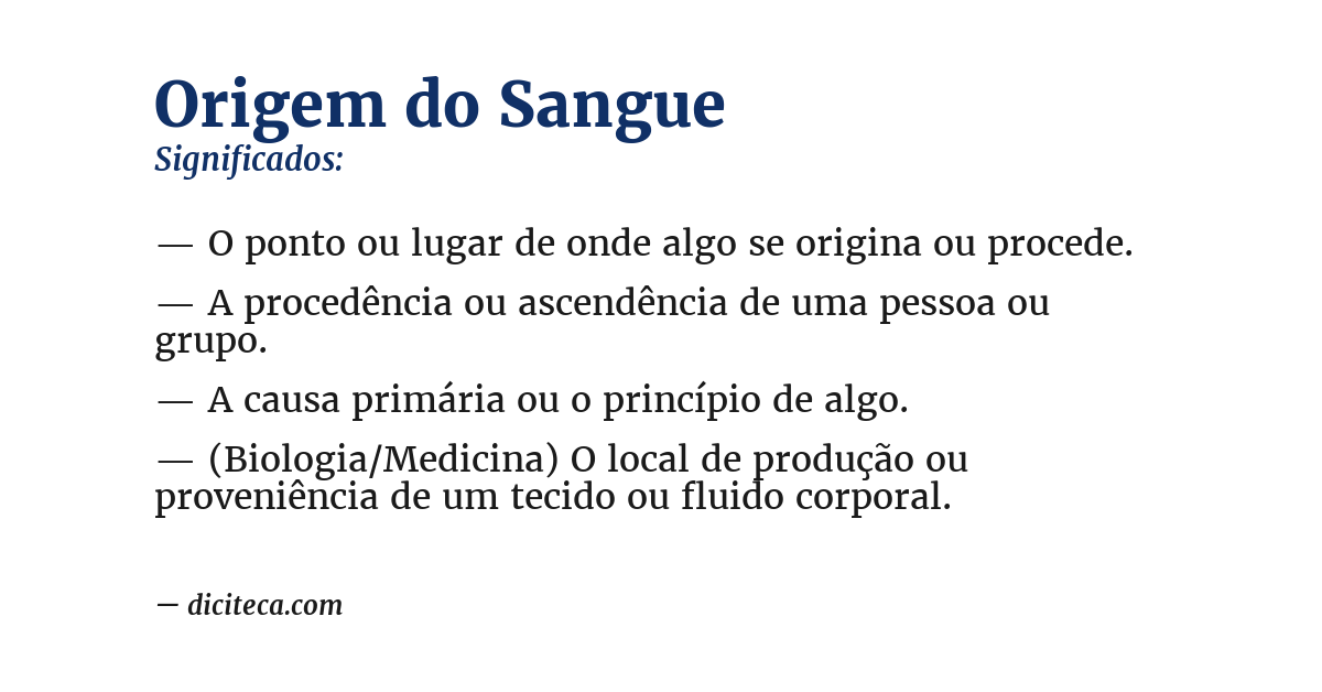 Significado de origem do sangue