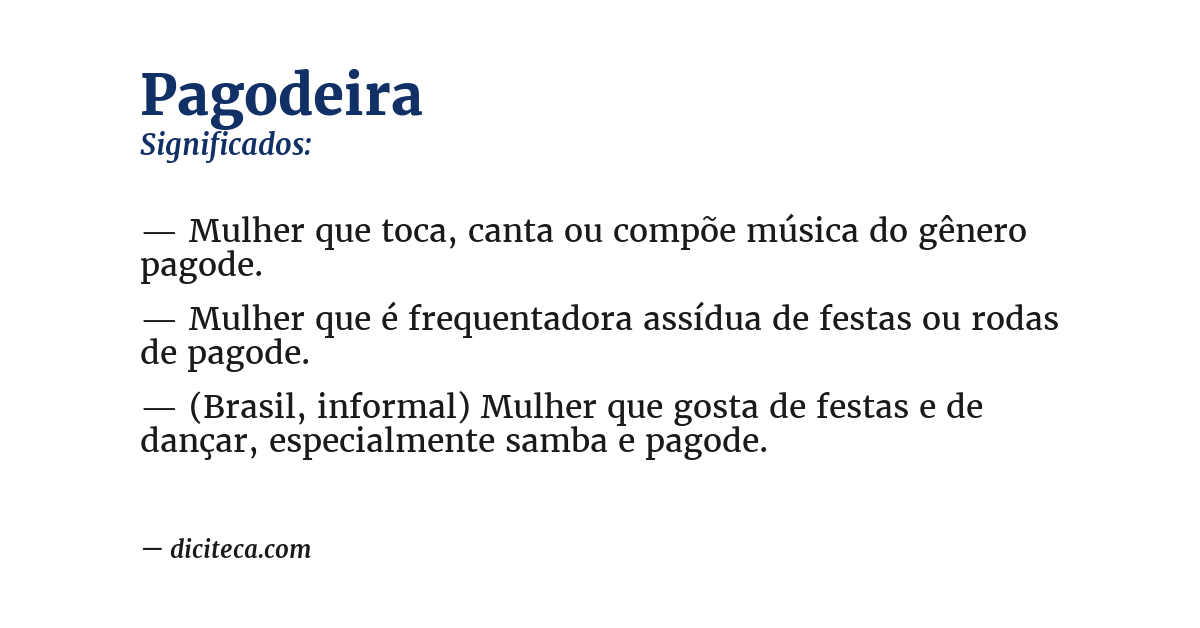 Significado de pagodeira