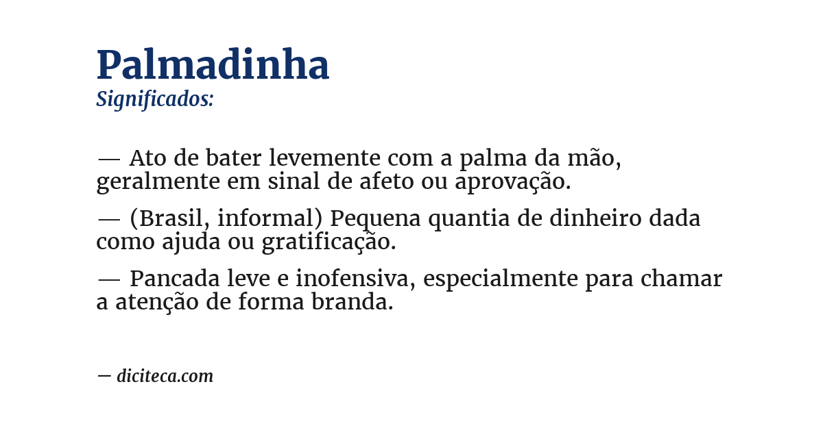 Significado de palmadinha