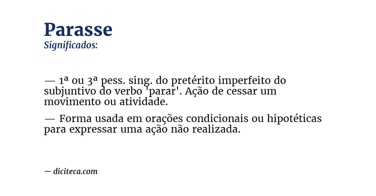 Significado de parasse